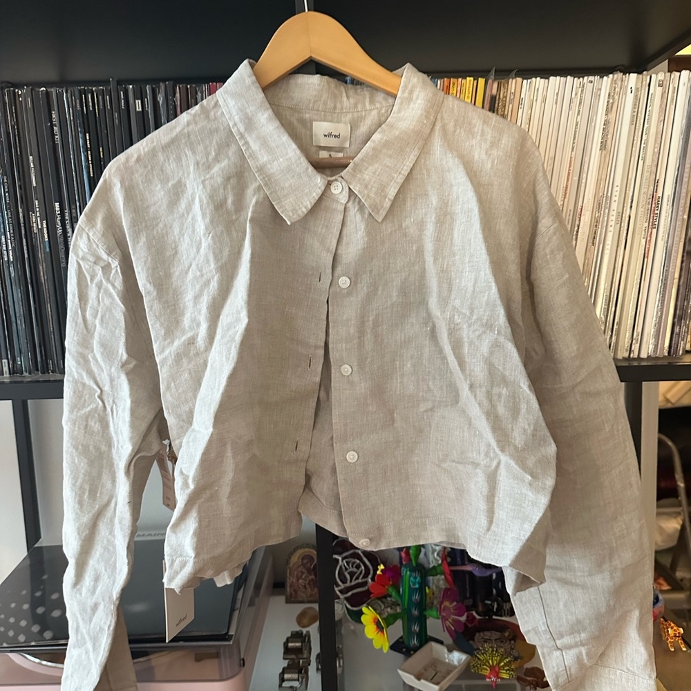 Aritizia Ecre/Natural Linen cropped long sleeve XL - with tags!